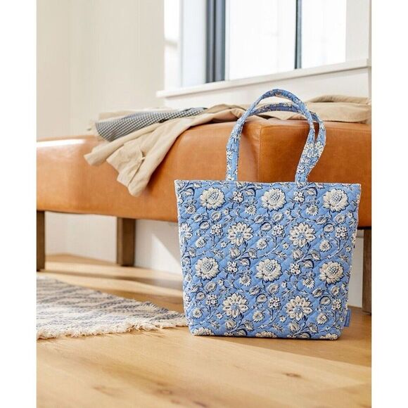 Vera Bradley Sweet Garden Blue Tote Bag - Picture 2 of 3